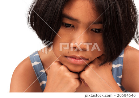 cute girl sad and cry isolate background cute girl sad and cry isolate background 20594546