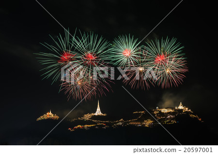 colorful fireworks on Khao wang 20597001