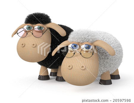 3d ridiculous sheep wearing spectacles 20597598