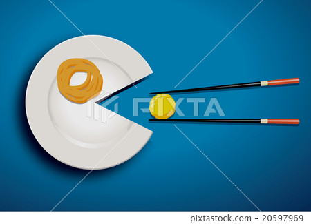 Vecter of white plate eating mealball Vecter of white plate eating mealball 20597969
