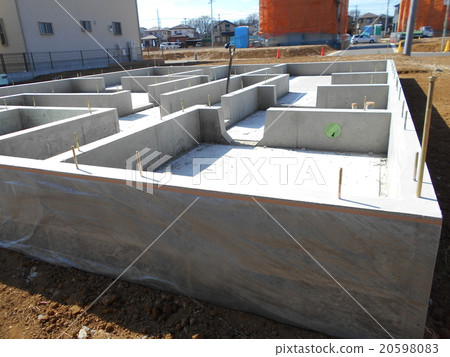 Construction process of detached houses foundation 20598083