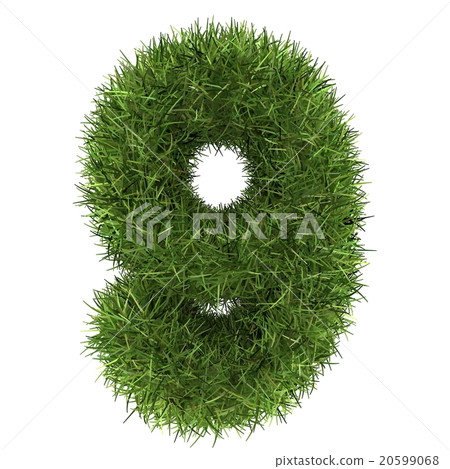 numbers of green grass concept. isolated on white. 20599068
