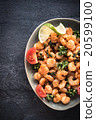 Frried shrimps served 20599100