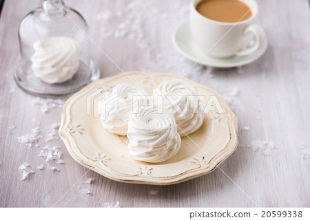 White apple marshmallows, zephyr for valentine day 20599338