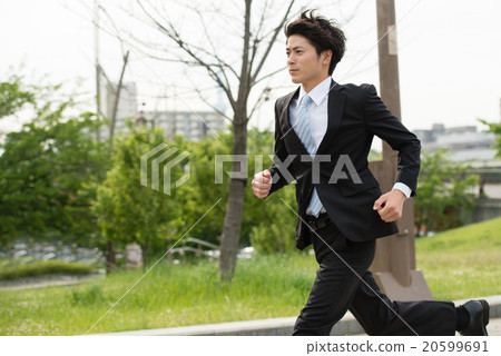 Stock Photo: business man, run, freshmen