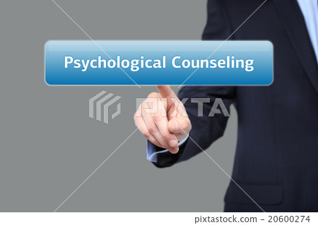 Businessman presses button psychological Businessman presses button psychological 20600274