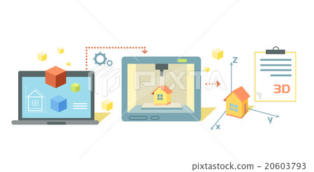 Printer Technology Icon Flat Design Printer Technology Icon Flat Design 20603793