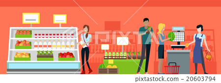 People in Supermarket Interior Design 20603794