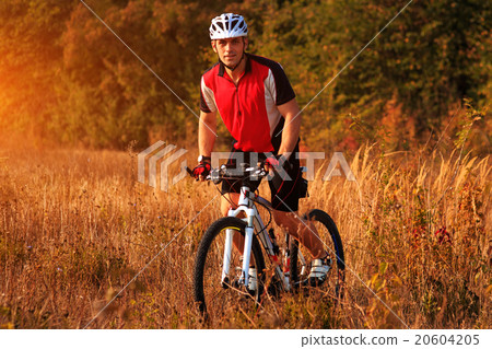Rider on Mountain Bicycle it the forest 20604205