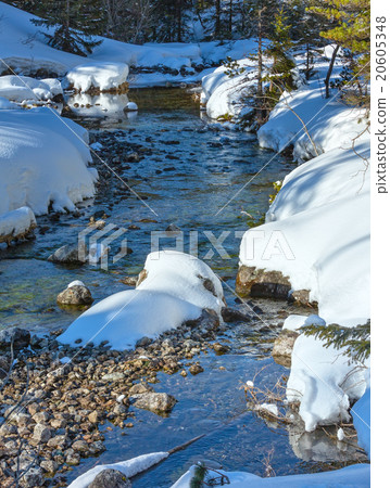 Winter mountain stream. 20605348
