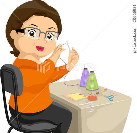 Senior Woman Sewing Hobby Senior Woman Sewing Hobby 20606981