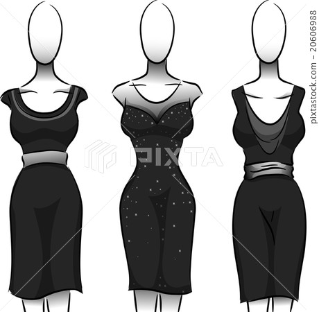 Black and White Girls Fashion Mannequin Dress 20606988