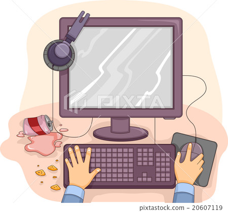 Hands Computer Mess Sticky 20607119