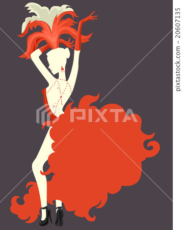 Girl Cabaret Performer Pose Stencil Girl Cabaret Performer Pose Stencil 20607135