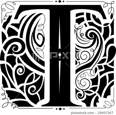 Vintage Monogram Letter T 20607267