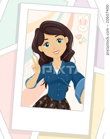 Teen Girl Printed Selfie Pose Teen Girl Printed Selfie Pose 20607400