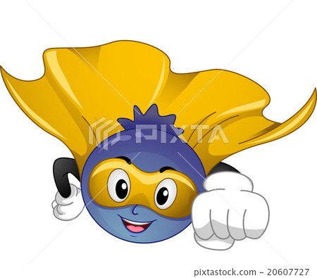 Mascot Blue Berry Superfood Flying 20607727