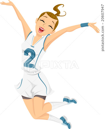 Teen Girl Player Happy Jump Cheer 20607947