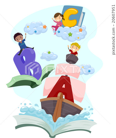 Stickman Kids Fantasy Book Letters Adventure Ride Stickman Kids Fantasy Book Letters Adventure Ride 20607951