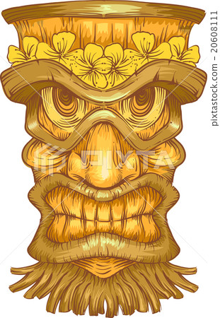 Golden Tiki Wood Carving - Stock Illustration [20608111] - PIXTA