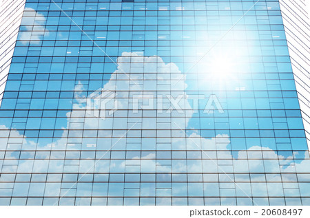 Closeup glass of Modern business building skyscrapers, Business 20608497