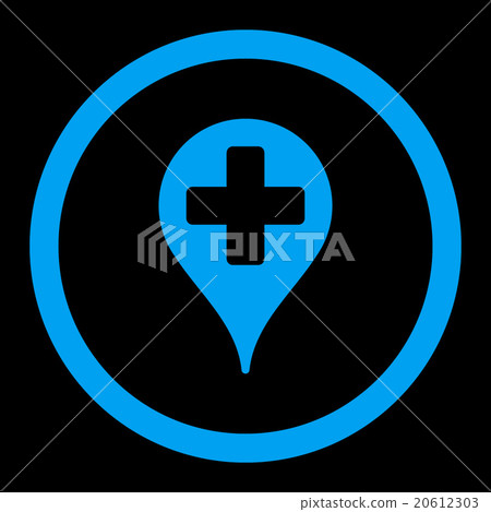 Medical Map Marker Rounded Vector Icon Medical Map Marker Rounded Vector Icon 20612303