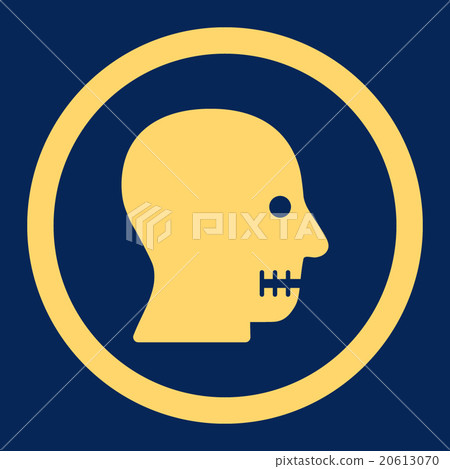 Sewn Mouth Rounded Vector Icon Sewn Mouth Rounded Vector Icon 20613070