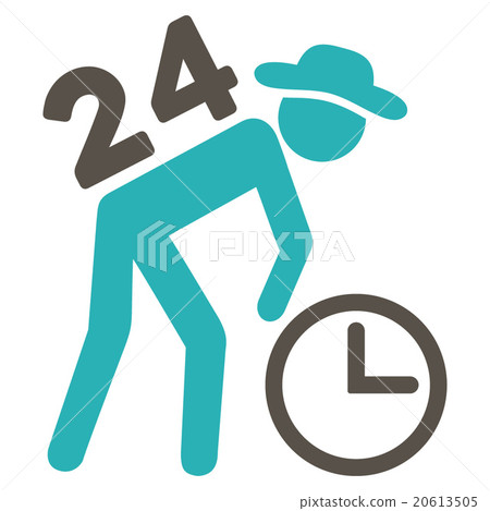 Around The Clock Work Icon Around The Clock Work Icon 20613505