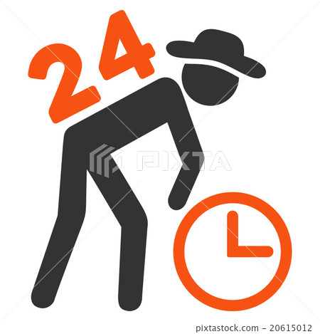 Around The Clock Work Icon Stock Illustration 20615012 Pixta
