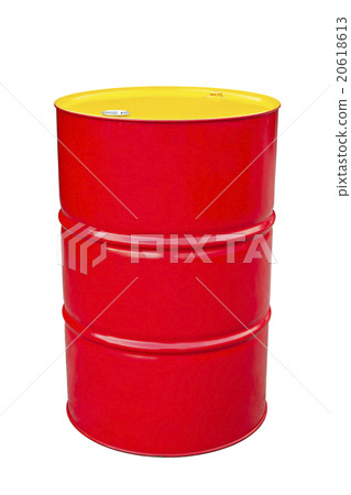 Red metal barrel isolated on white. 20618613
