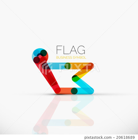 Logo flag, abstract linear geometric business icon 20618689