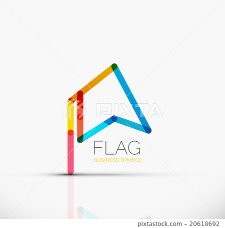 Logo flag, abstract linear geometric business icon 20618692