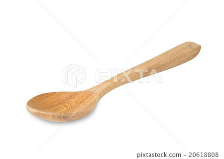 Wooden spoon isolated on white. Clipping path. 20618808