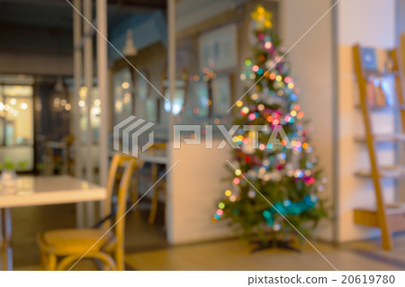 Table and Chair with Christmas tree in living room 20619780