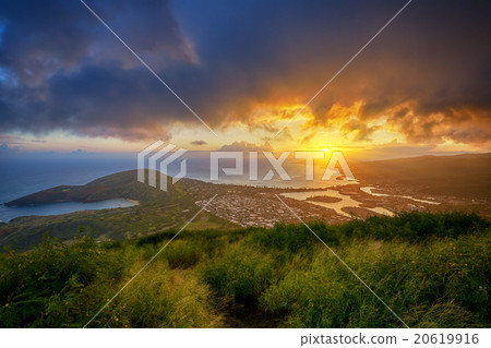 sunset over Hanauma Bay from Koko Head Crater 20619916