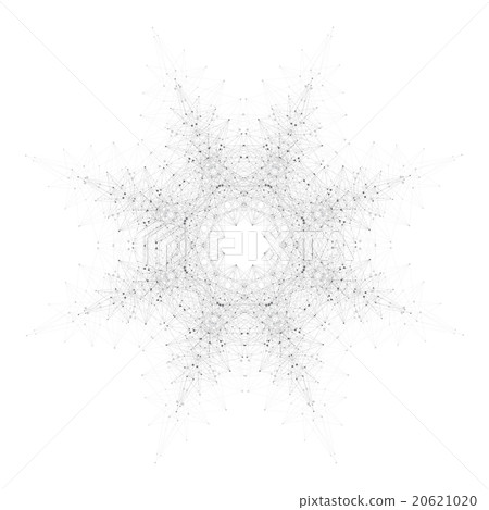 Geometric abstract form with connected line and Geometric abstract form with connected line and 20621020