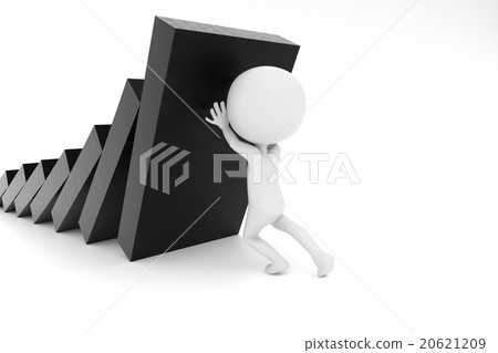 Person's CG who stops falling block, business concept challenge 20621209