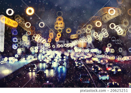 Night traffic car road blur light snow Night traffic car road blur light snow 20625251