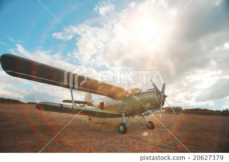 aircraft helicopter blue sky on the ground 20627379