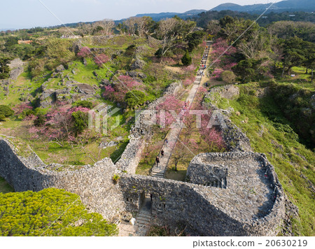 Okinawa aerial photograph world heritage Naijin Castle Ruins 20630219