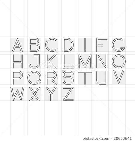 Thin line font. Latin alphabet on white background Thin line font. Latin alphabet on white background 20633641