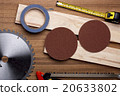 Circular on woodwork. 20633802