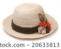Woven hat decorated isolate on white background 20633813