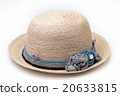 Woven hat decorated isolate on white background 20633815