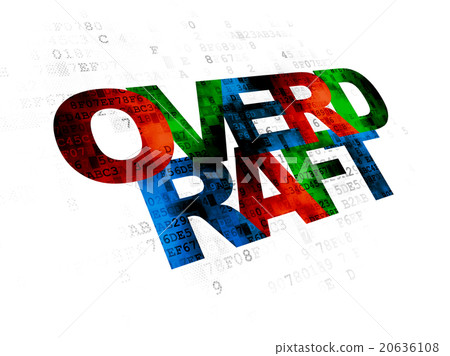 Business concept: Overdraft on Digital background - Stock Illustration ...