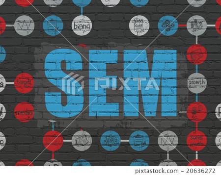 Marketing concept: SEM on wall background 20636272