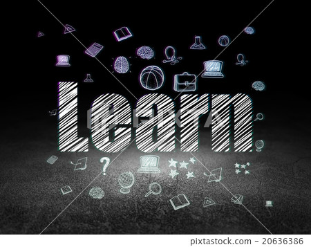 Education concept: Learn in grunge dark room Education concept: Learn in grunge dark room 20636386