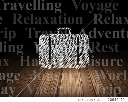 Tourism concept: Bag in grunge dark room Tourism concept: Bag in grunge dark room 20636451