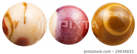 three balls from natural gemstone Mookaite 20636655