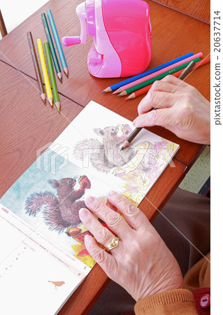 Granny's hobby, coloring picture of adults Granny's hobby, coloring picture of adults 20637714